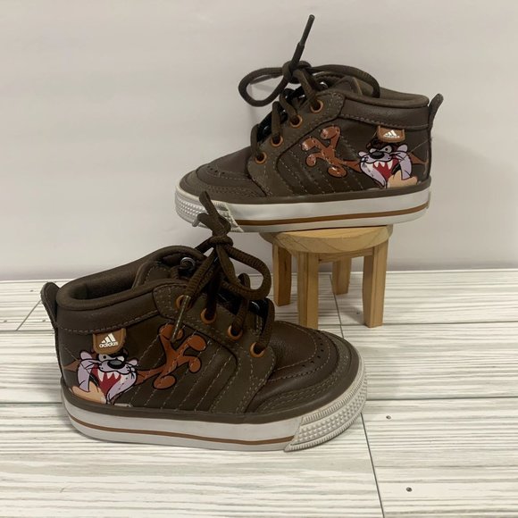 Rare ToddlerAdidas x Looney Tunes Taz Tazmanian Devil Hi-Top Sneakers Size 5K